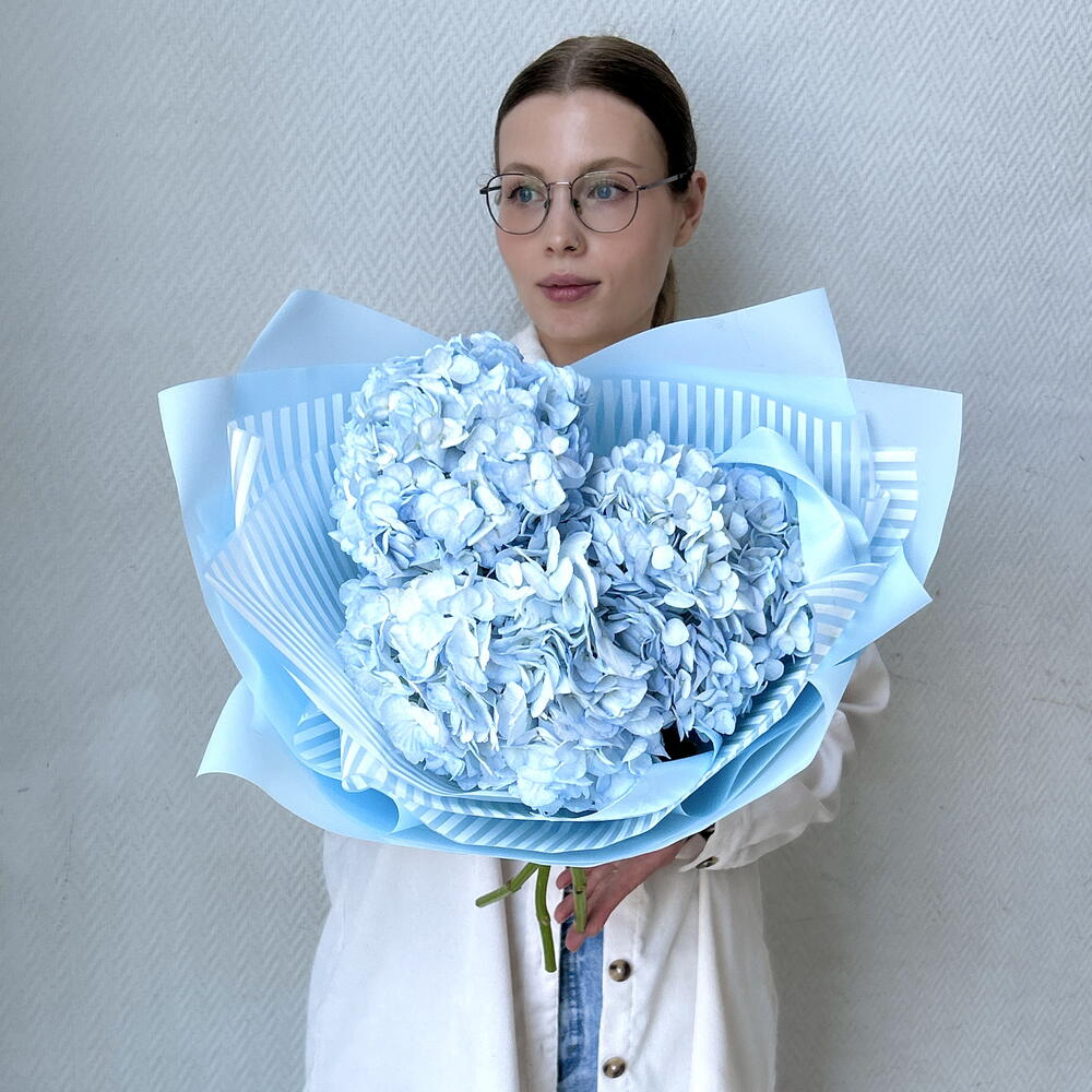 Букет голубых гортензий, 3шт, голубой 💙 , арт 11 Flower Perfect