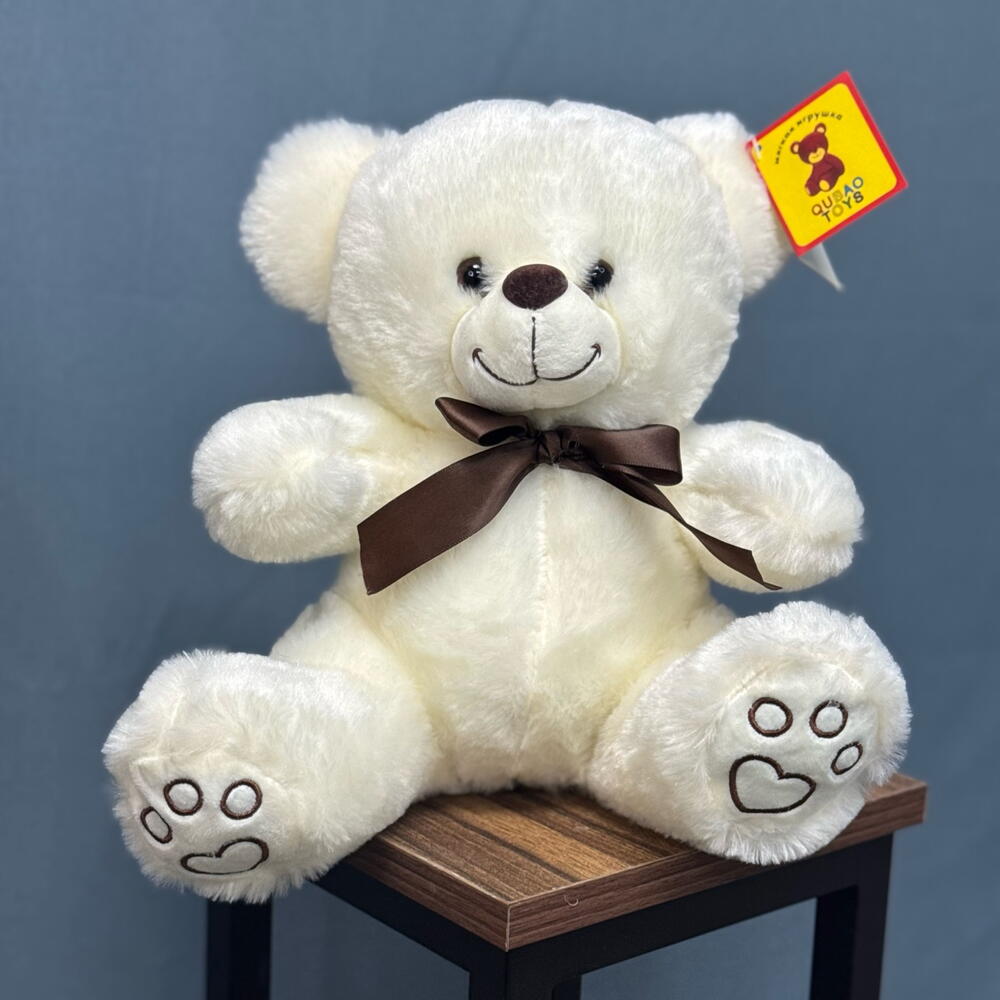 Игрушка мишка белый с бантом