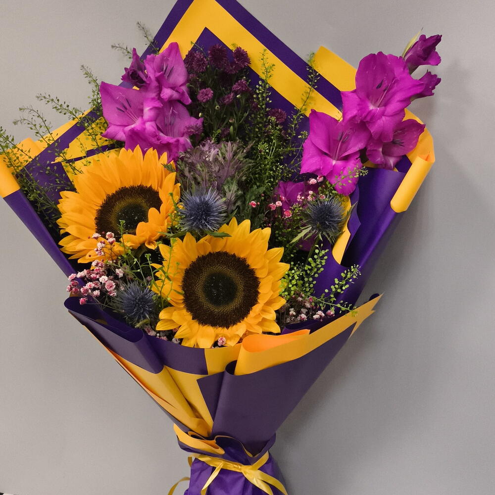 Букет с подсолнухами Поле чудес 🌻