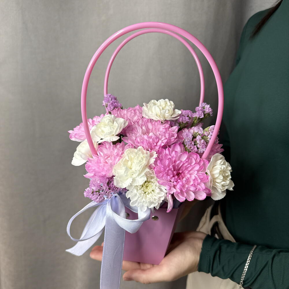 Сумка с хризантемой +Статица 💜🌸💐