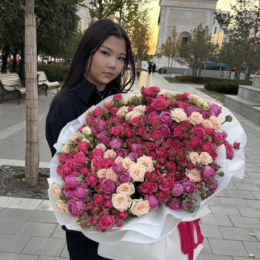 Кустовые пионовидные розы микс 51