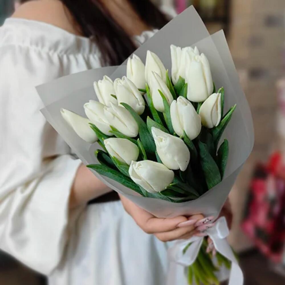 15 Белых тюльпанов. Тюльпаны Балашиха. Купить тюльпаны в подольске