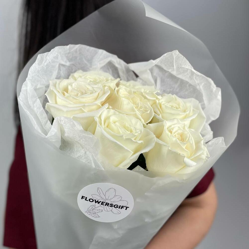 🌹 Букет от Flowersgift из 7 белых роз ▪️ 6