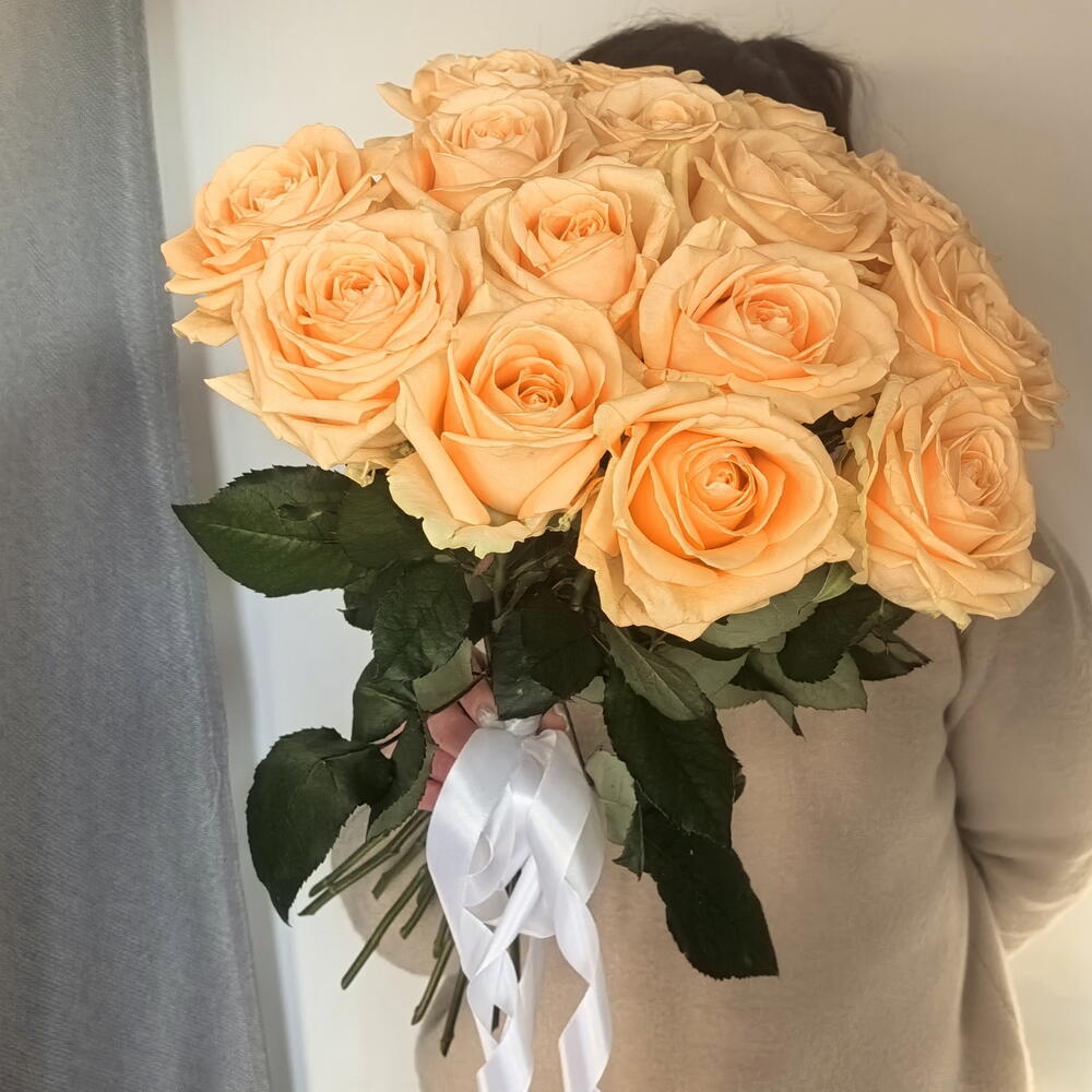 Букет чайных роз 15 шт 💛