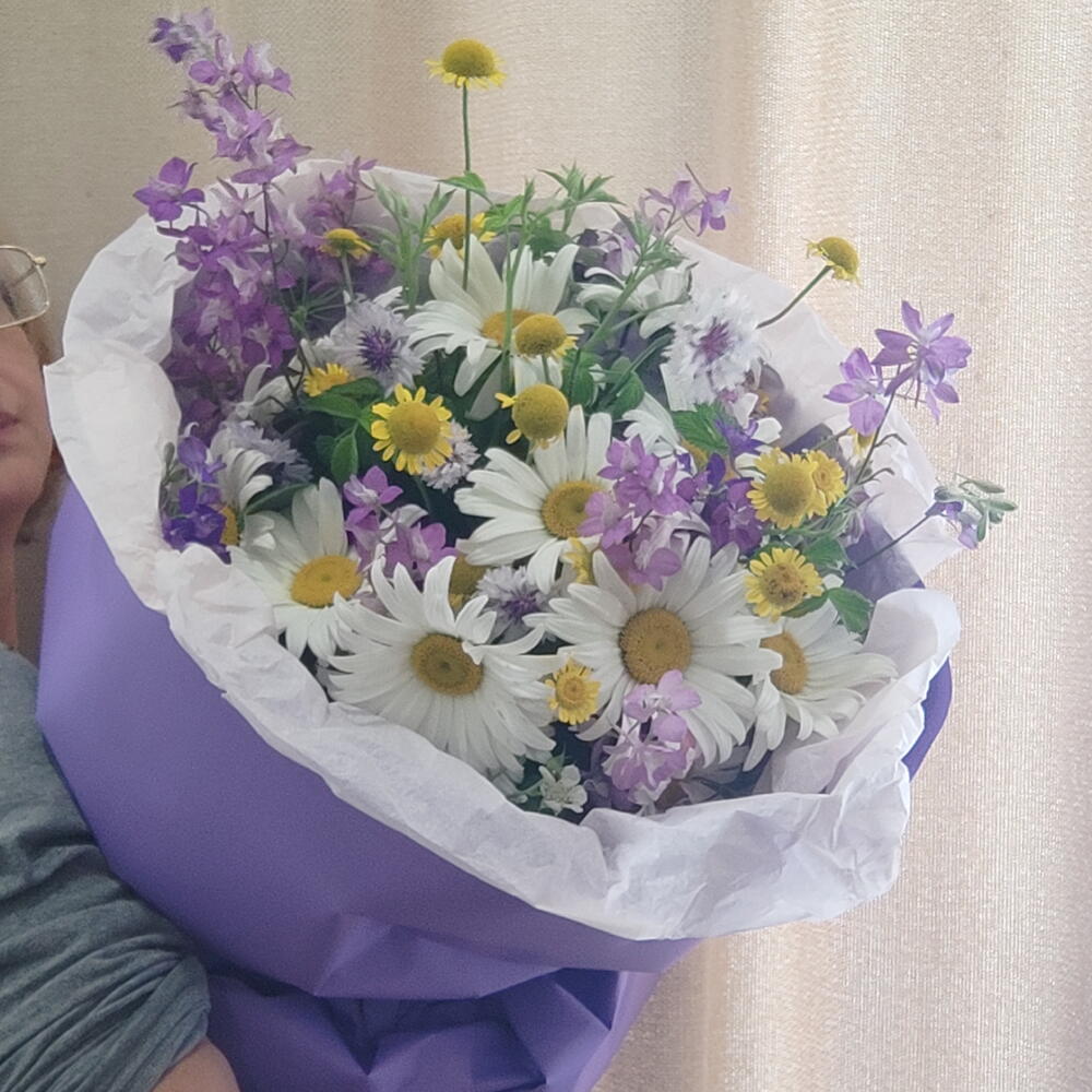 Большой букет ромашек "Июльские заливные луга"XXL
