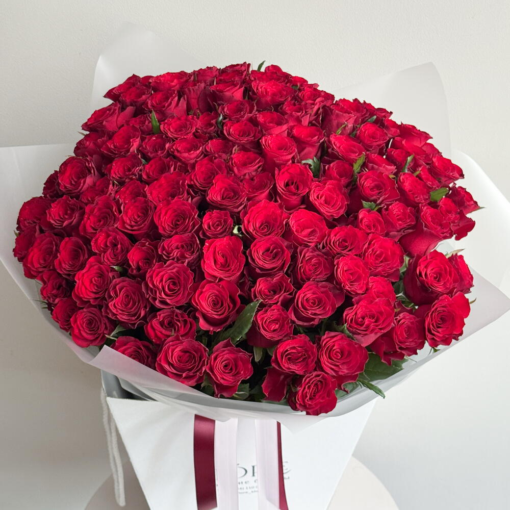 Красные розы ПРЕМИУМ 101 шт🌹
