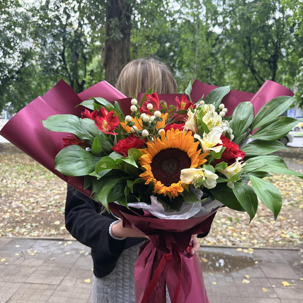 Букет с подсолнухами sunflower 🌻