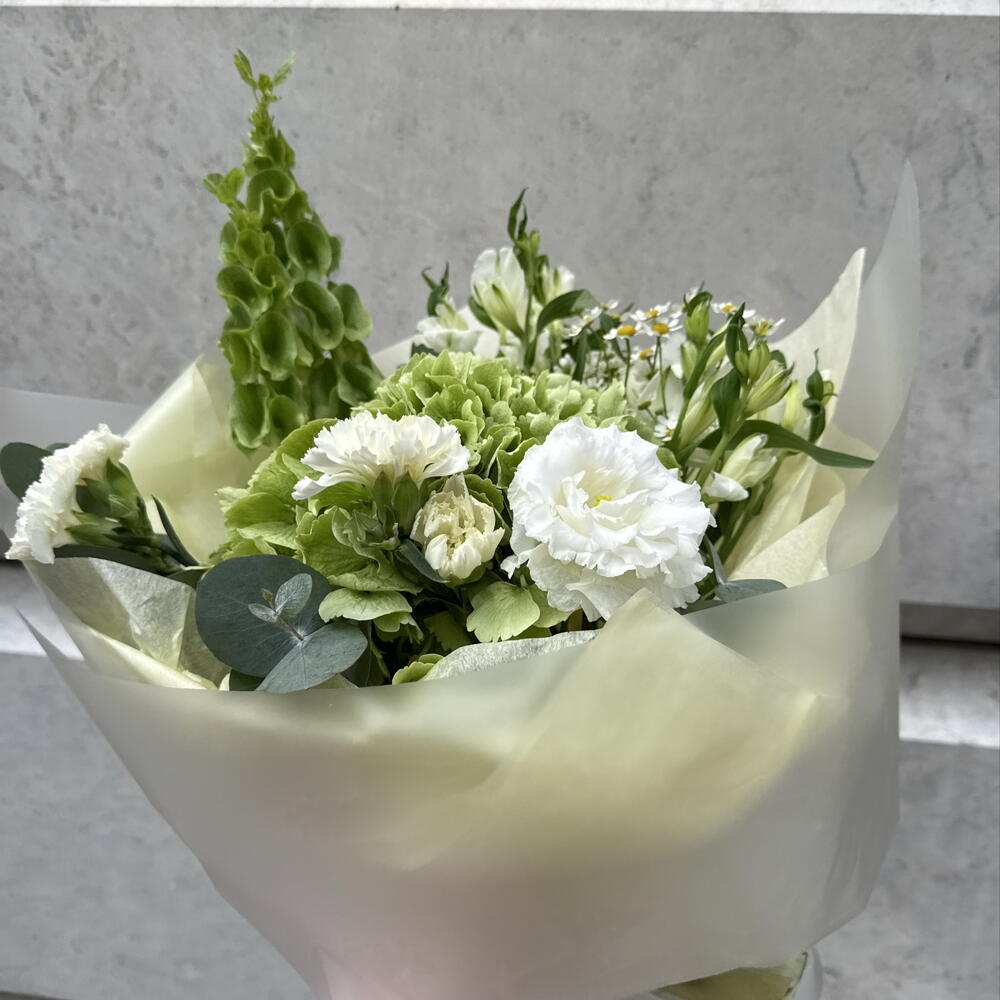 Букет с гортензией и молюцеллой — нежный объёмный букет в подарок 💐