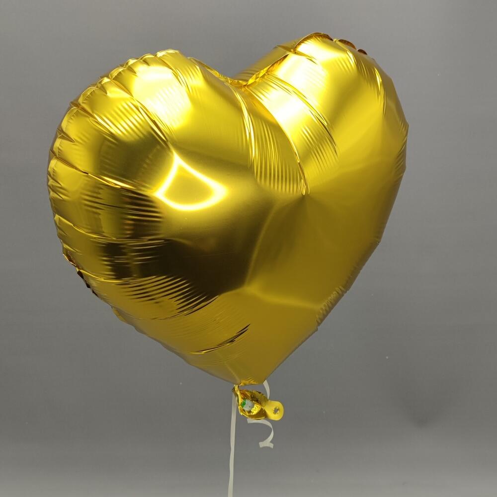 Шар 18" сердце золотой