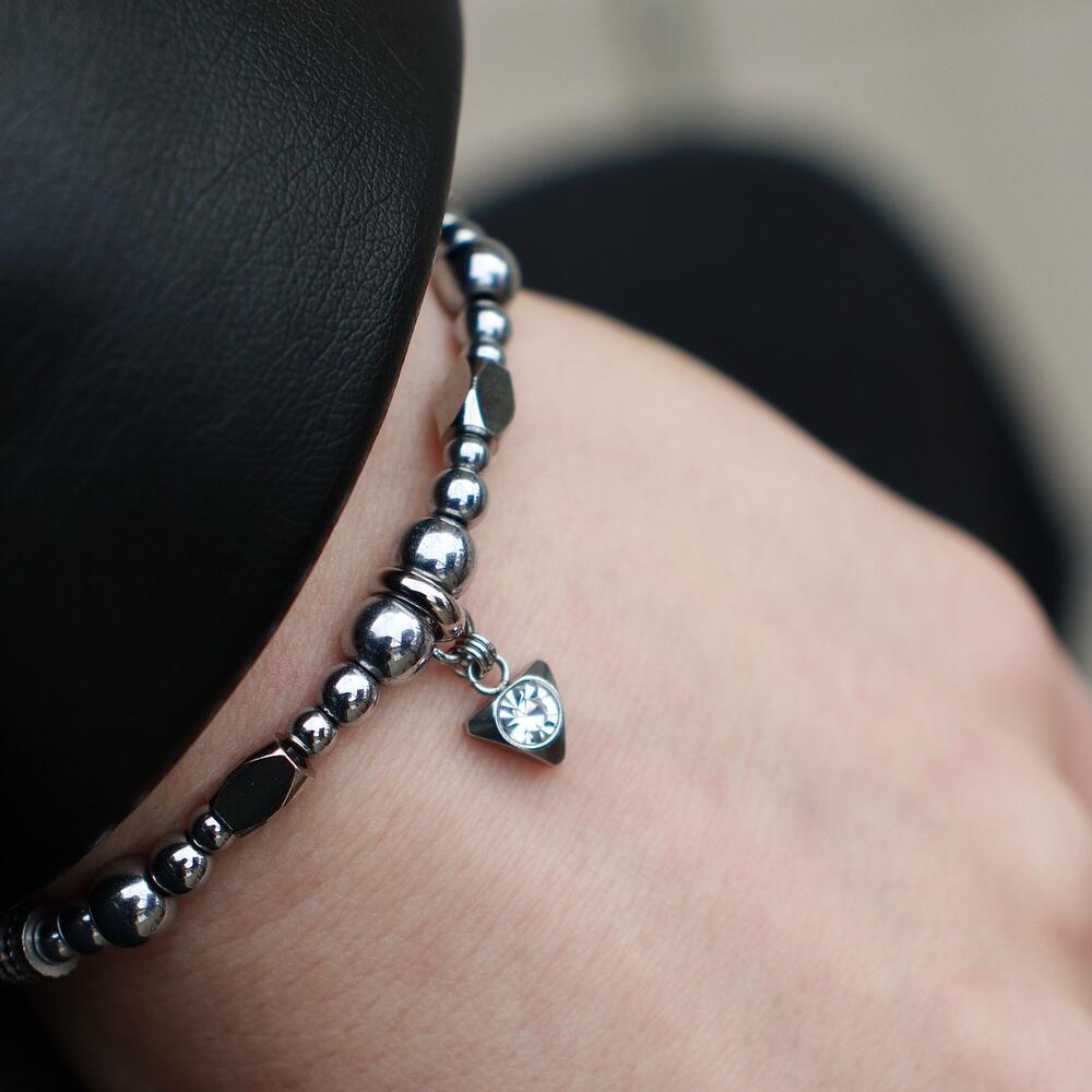 Jewelry steel and hematite bracelet