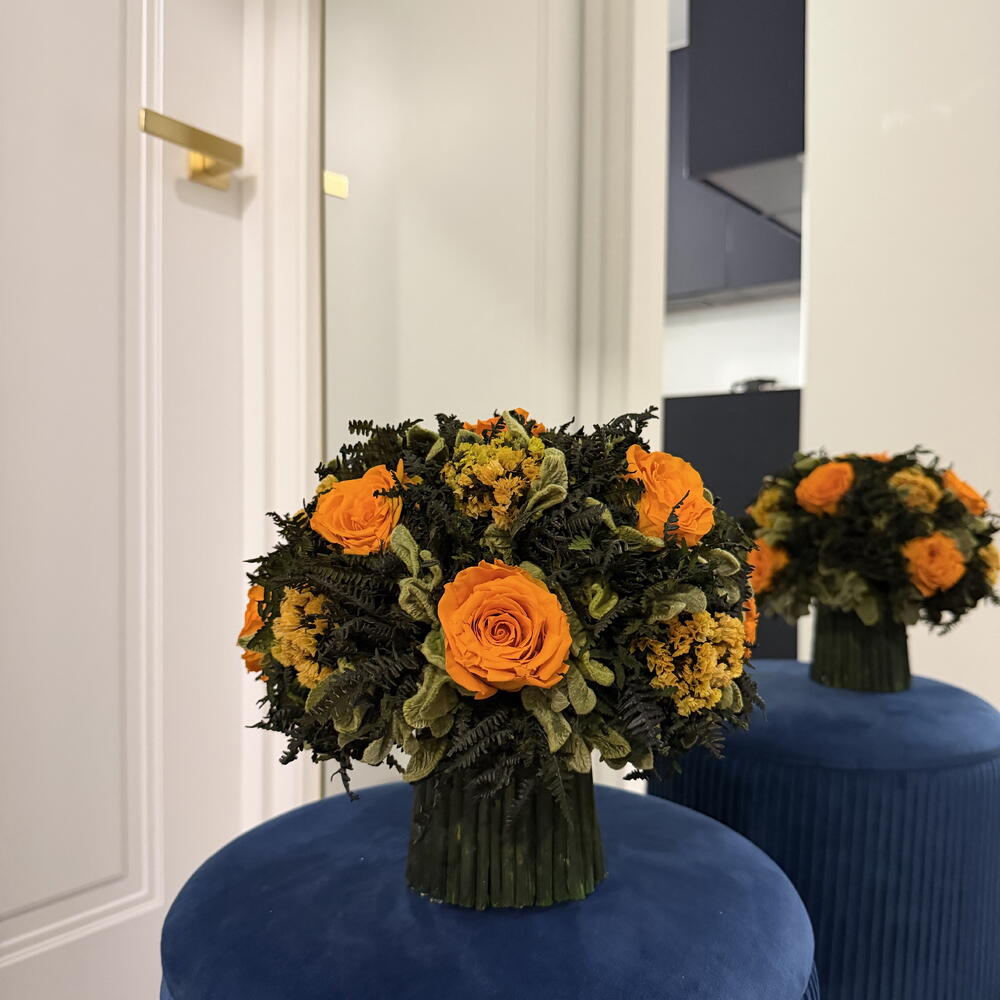 Букет из стабилизированных цветов orange 🍊