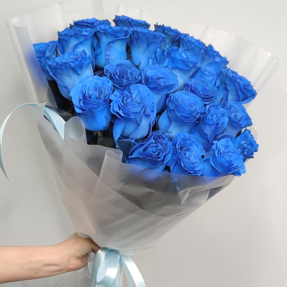 Синии розы 25 роз