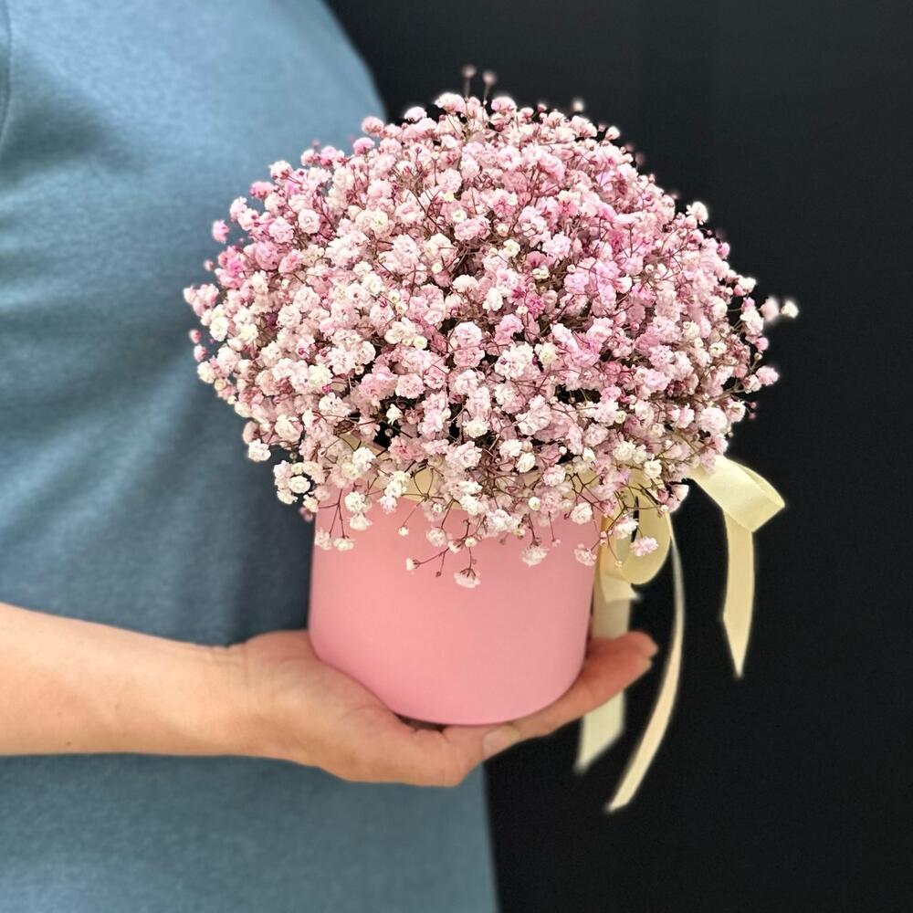 МИНИ-композиция из розовой гипсофилы💕