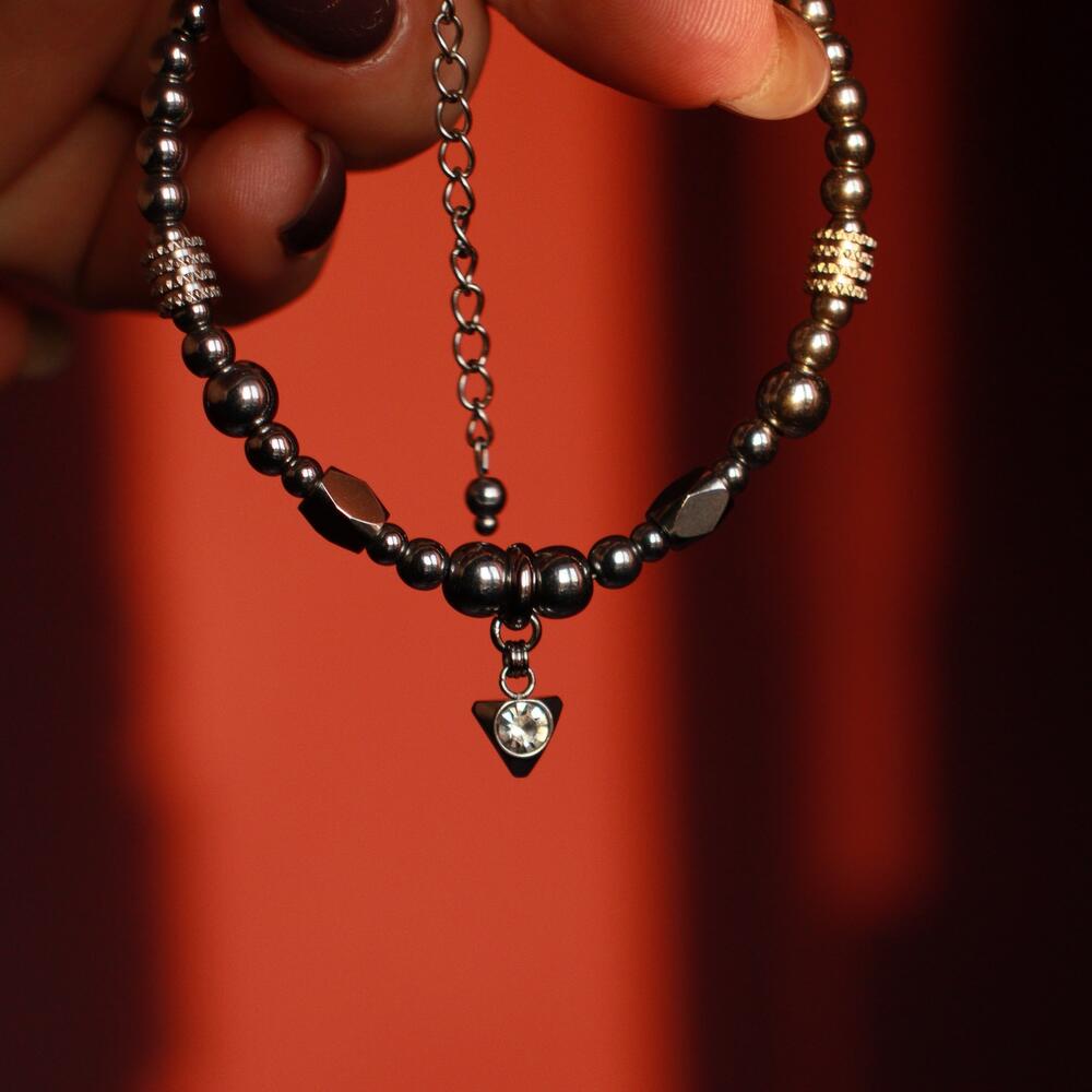 Jewelry steel and hematite bracelet