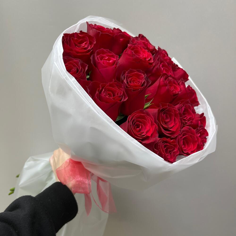 Моно из красной розы 25 штук 🌹