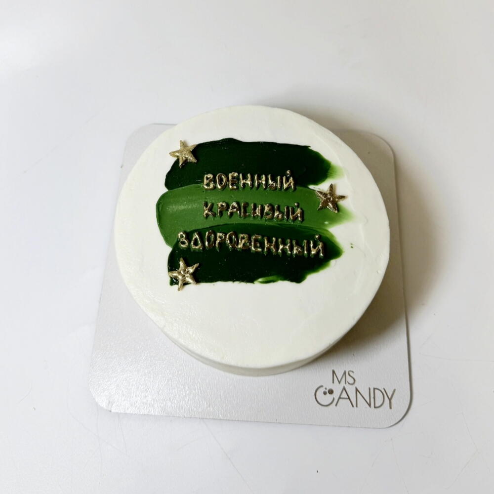Бенто - торт "Военный, красивый, здоровенный", вес 450г., парню, папе, мужчине, коллеге, отцу, любимому, супругу, на 23 Февраля