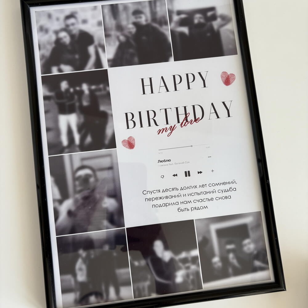 Именной постер Happy birthday с фото