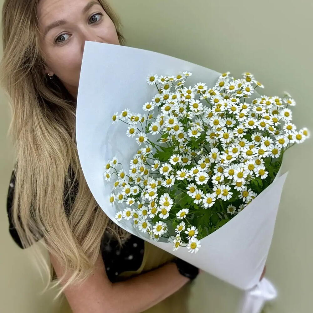 Букет из матрикарии ( ромашка камилла, танацетум) 5 шт