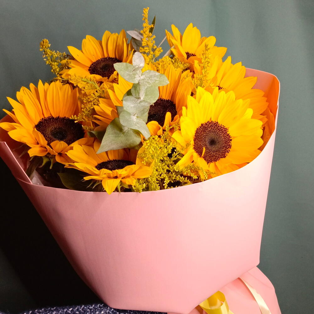 Букет с подсолнухом 🌻