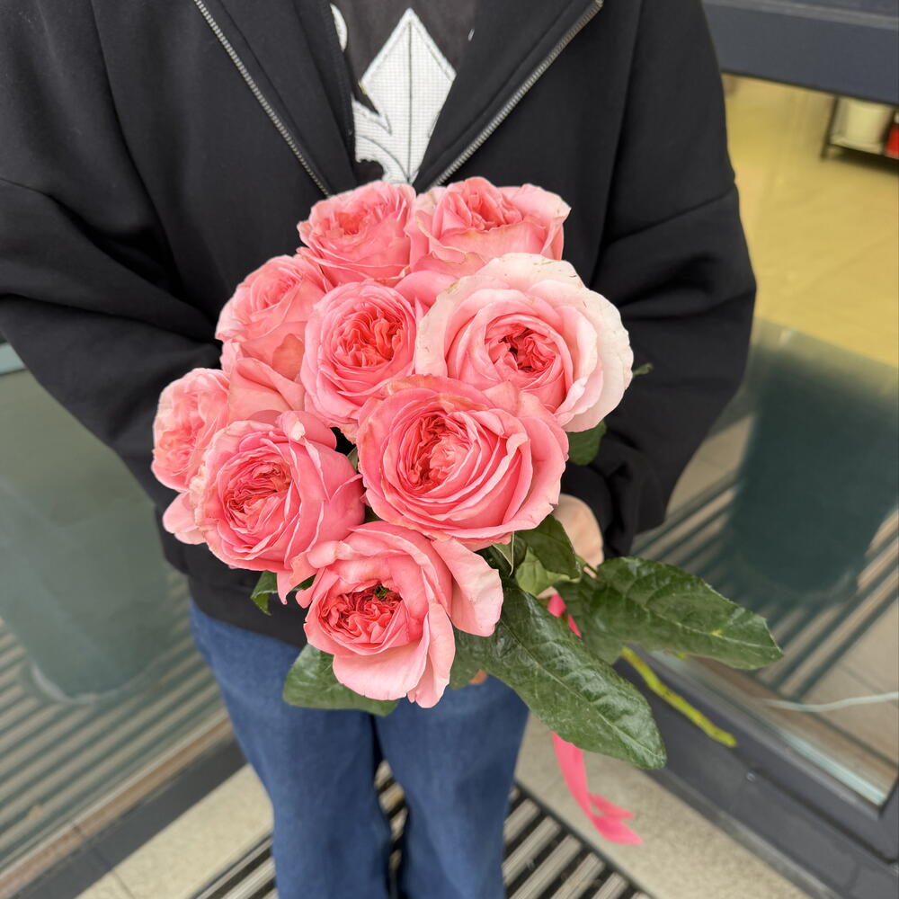 Букет из 9 пионовидных роз Pink Expression