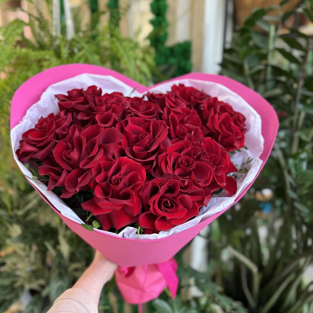 Сердце из французских роз
