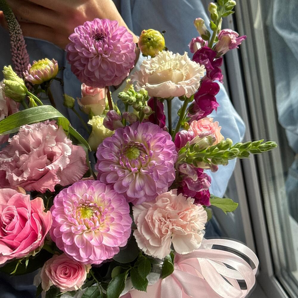 Стильная коробка с георгинами🌸