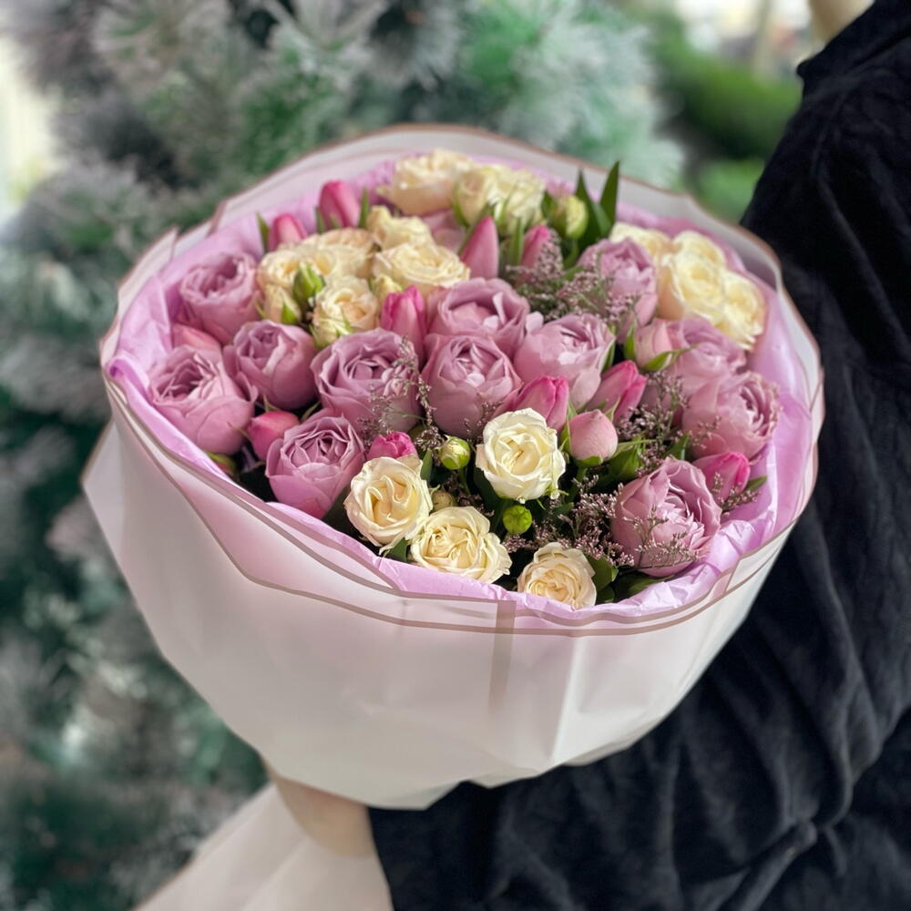 Букет круглый фиолетовая 💜