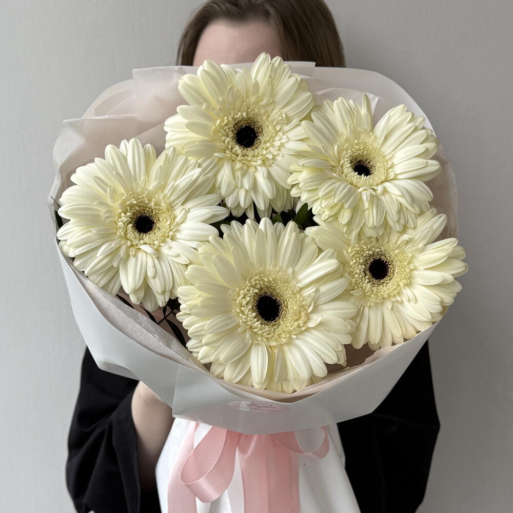 Букет-комплимент из белых Гербер 🌼🤍