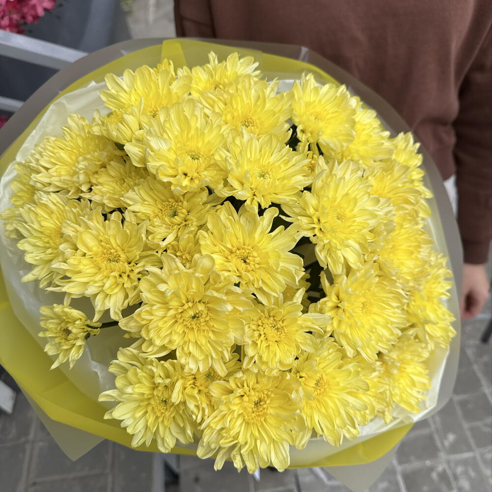 Букет из желтых хризантем 💐💛