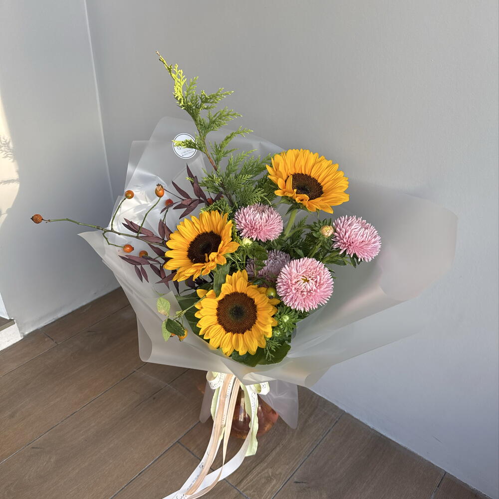 Букет с подсолнухами 🌻