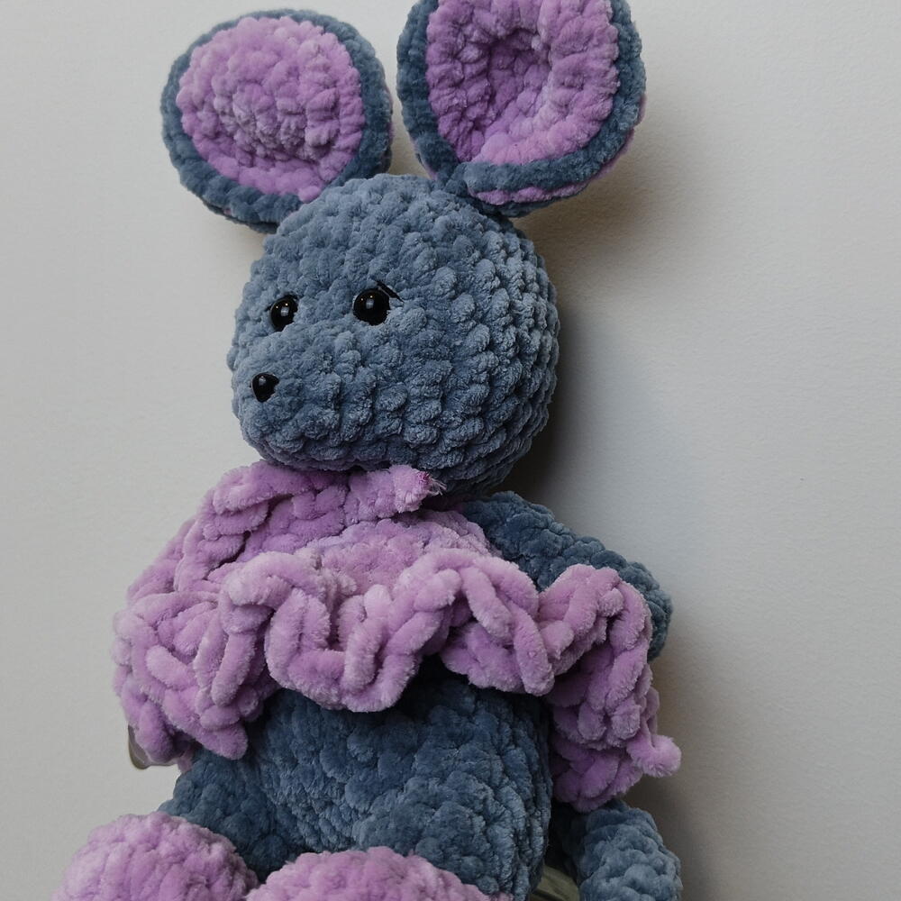 Мягкая игрушка вязаная мышка💜