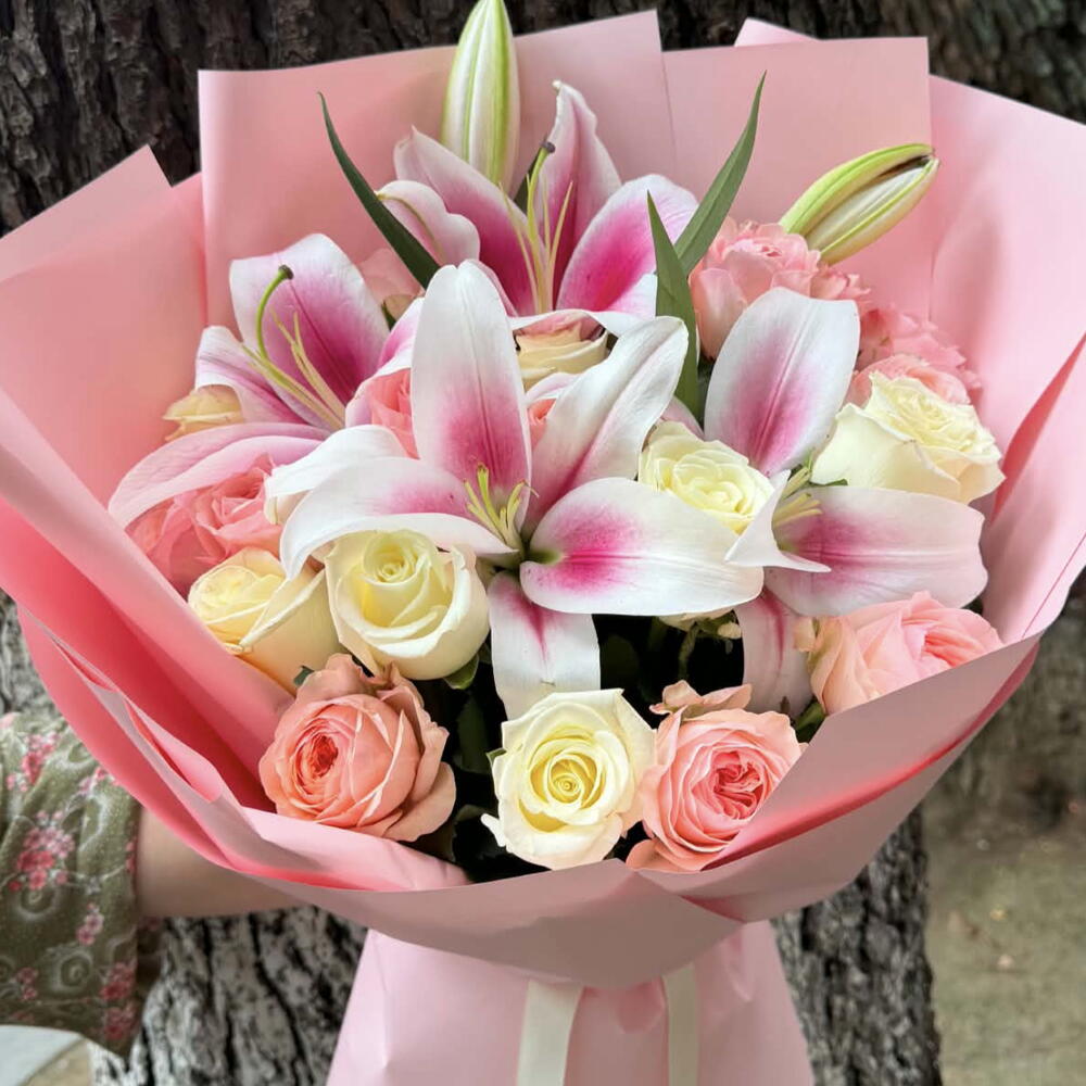 Lily and roses