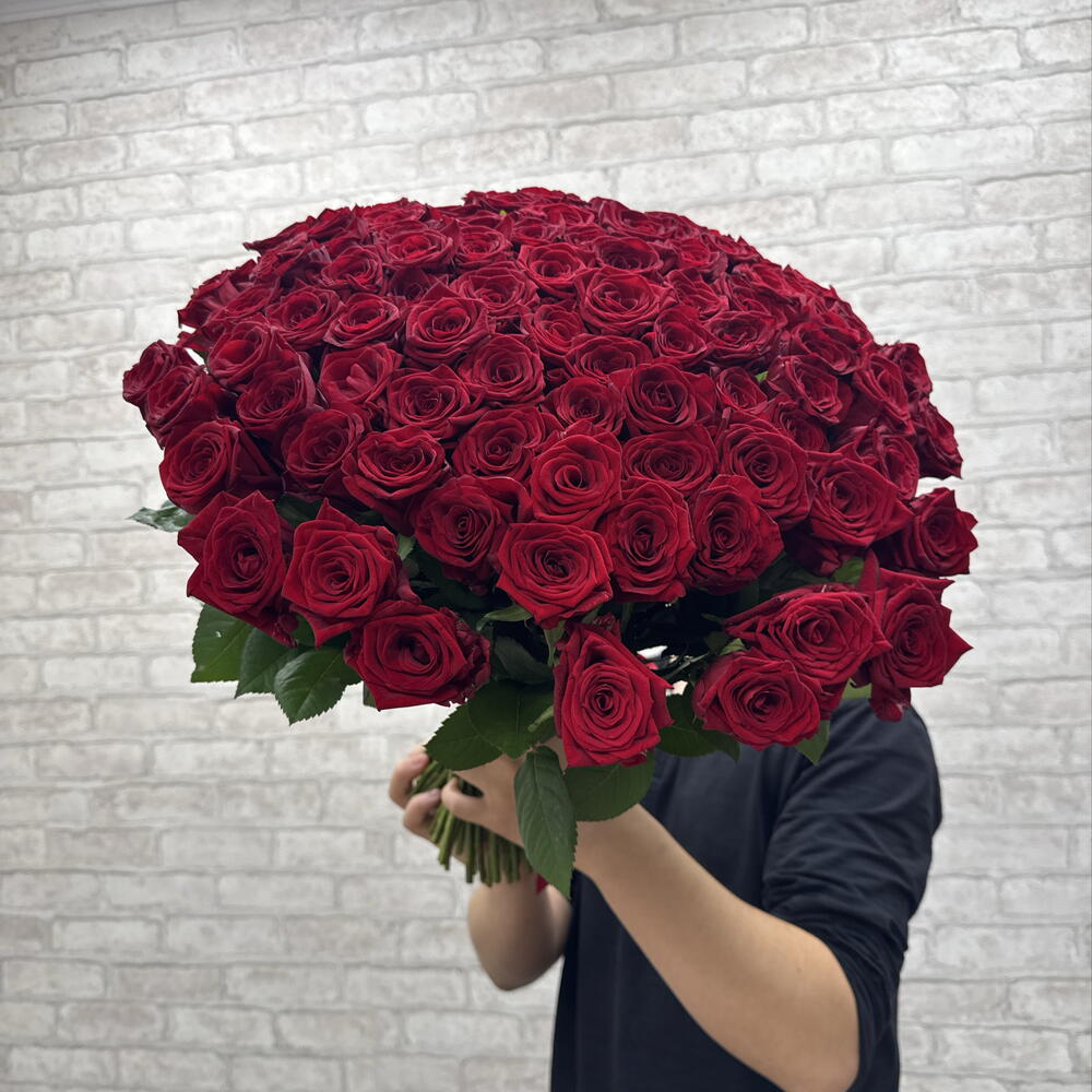 101 красная роза 🌹♥️️♥️
