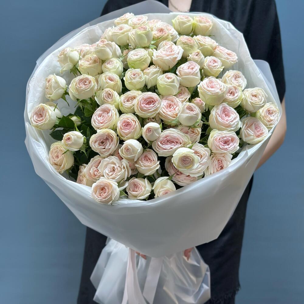 Букет из кустовых пионовидных роз Premium, 15 шт (м085)