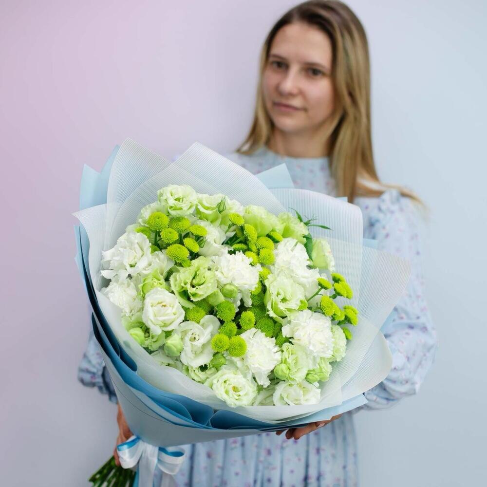 Букет в бело-зеленых тонах