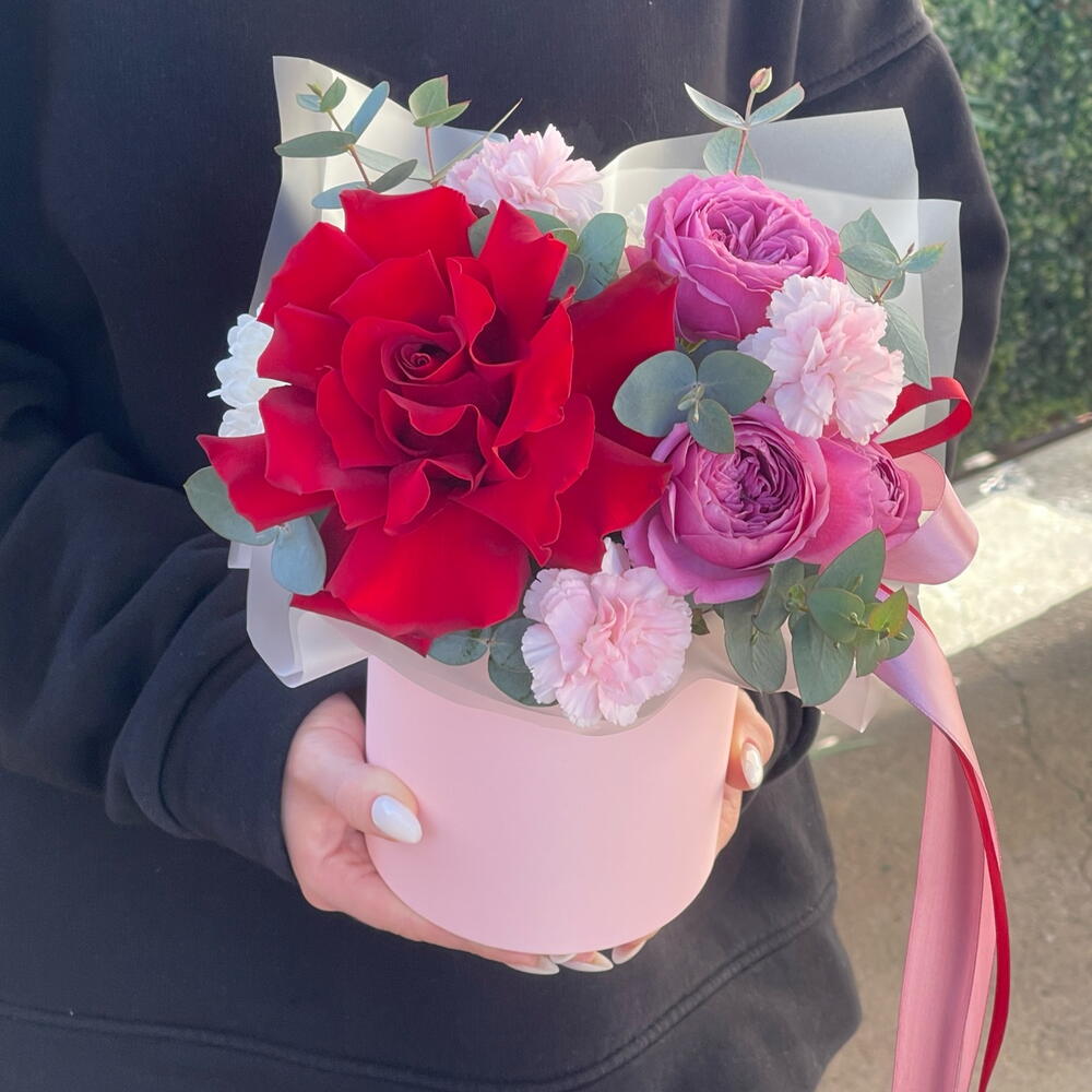Мини композиция в коробочке с розой♥️