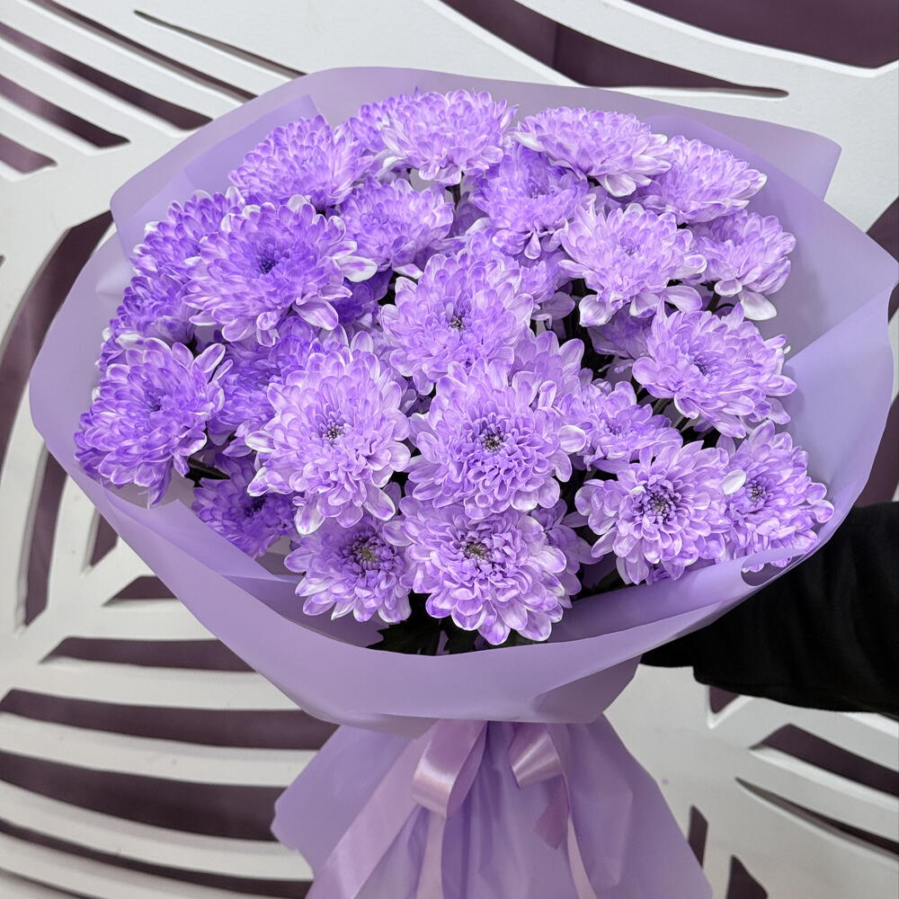 Букет«Цвет сирени» из кустовой хризантемы 💜