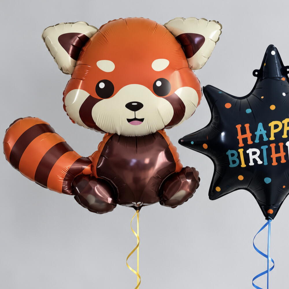 Набор фольгированных шаров «Красная панда Birthday» 🐼⭐