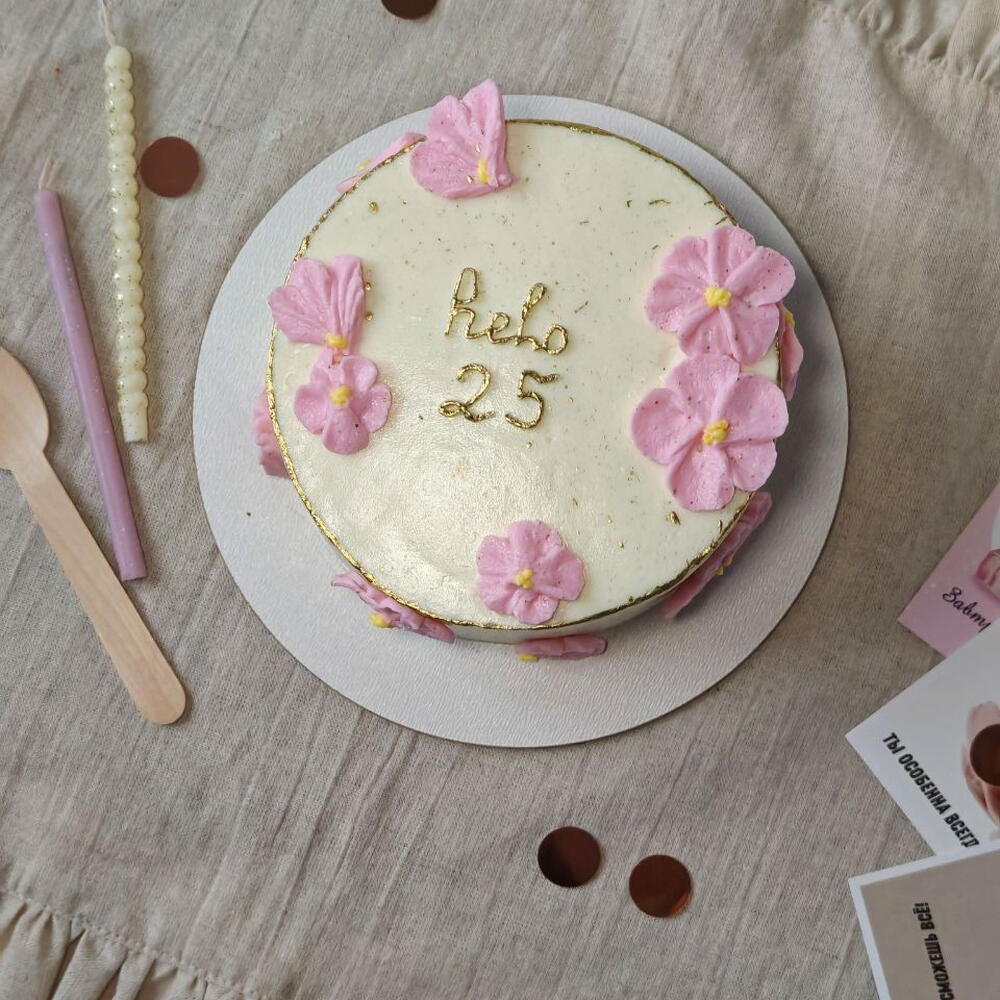 Бенто торт "Hello 25" на День рождения, 500гр, подруге, сестре, дочери, для мамы