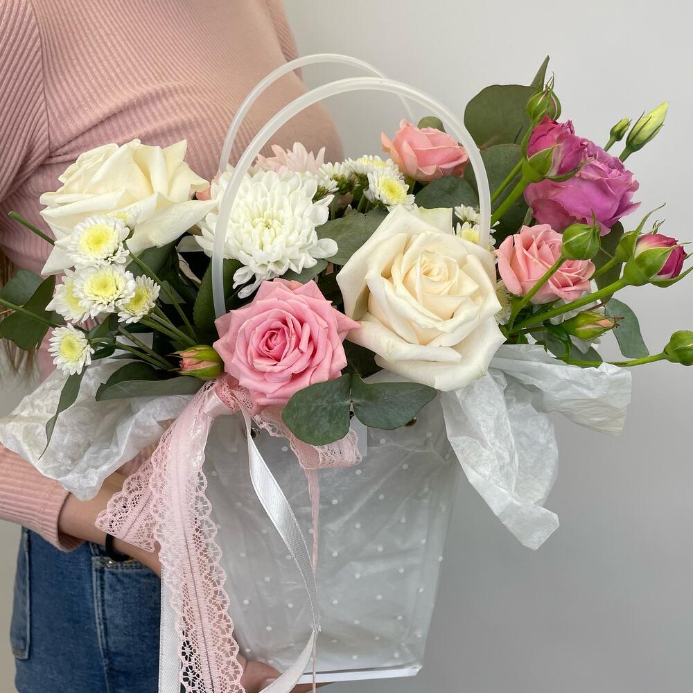 Сумочка с розой, и пион розой «floral beauty»