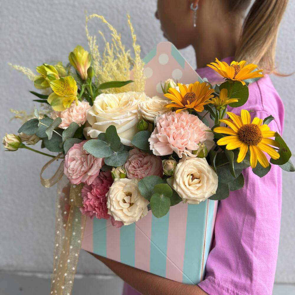 Цветы лета в конверте, Цветы и подарки в Балашихе, купить по цене 4000 ...