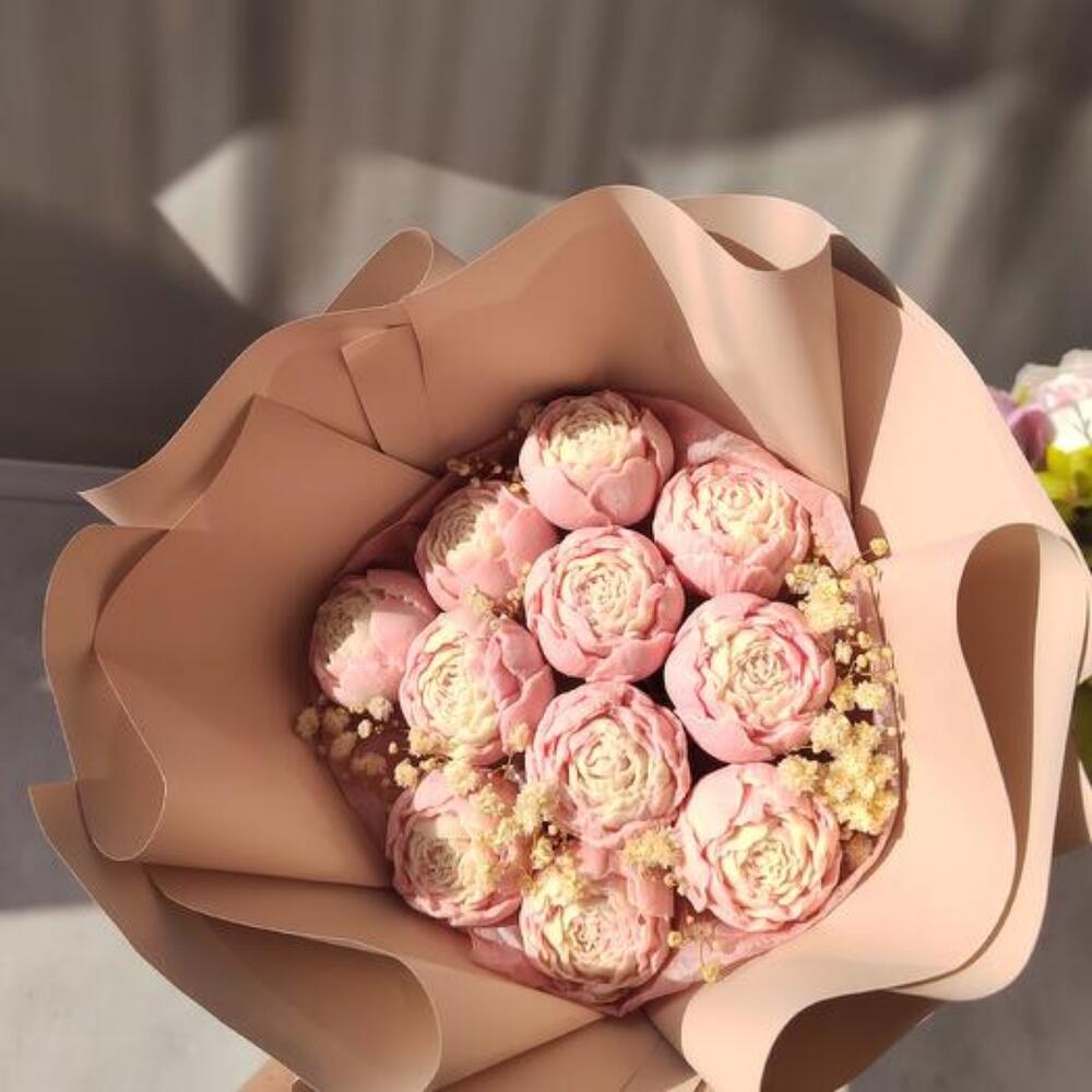 11 шоколадных пионов Chocolate pink peonies