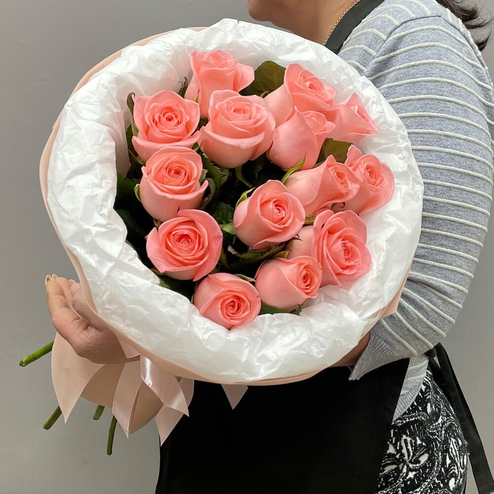 Моно букет из 15 роз 🌸
