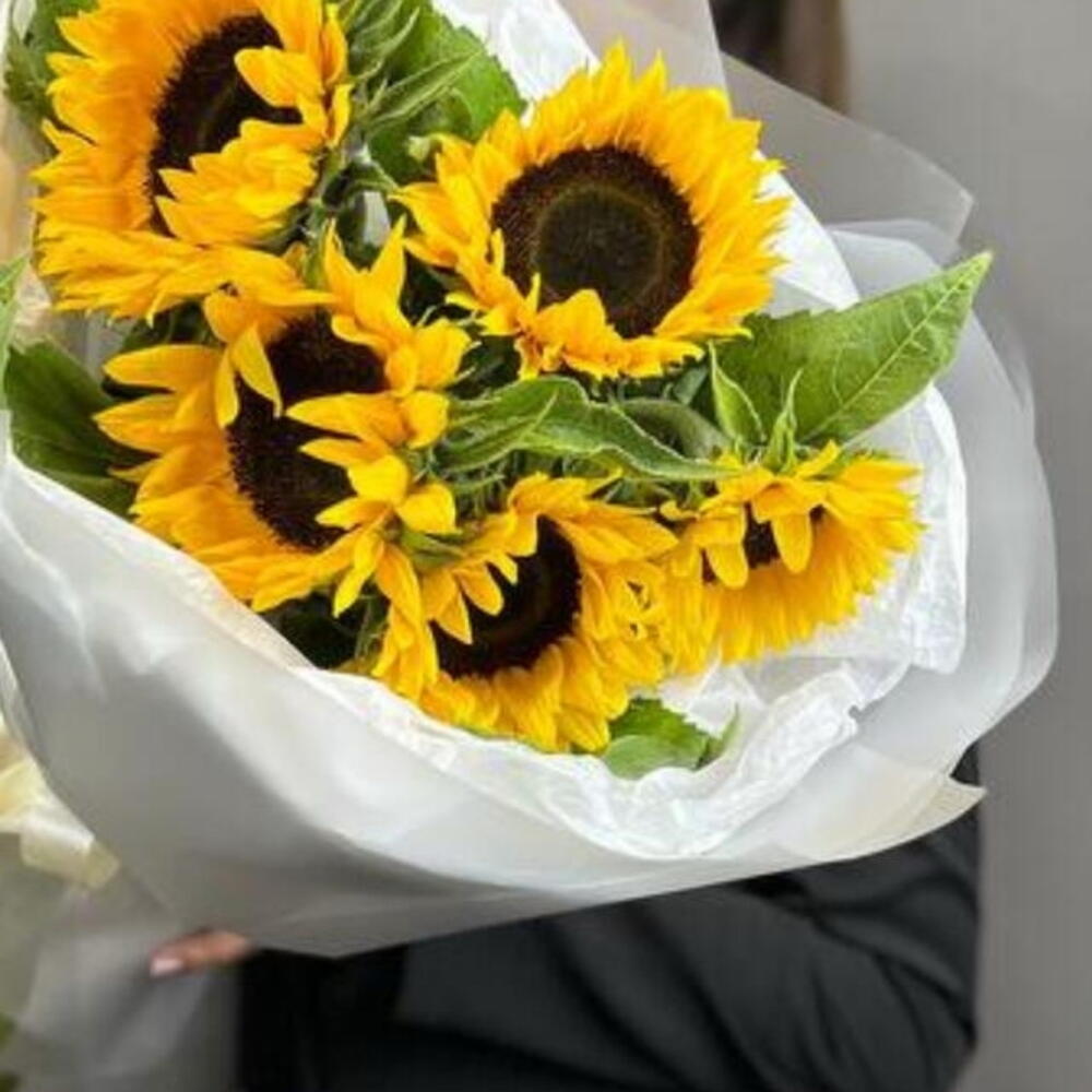 ССолнечное настроение — букет из подсолнухов 🌻