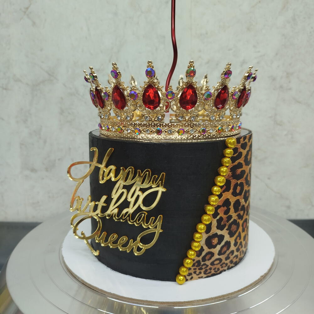 Леопардовый торт  Happy Birthday Queen