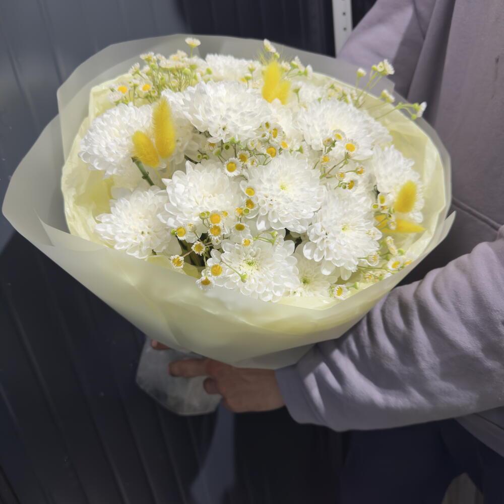 Солнечный ️ букет с сухоцветами и ромашками