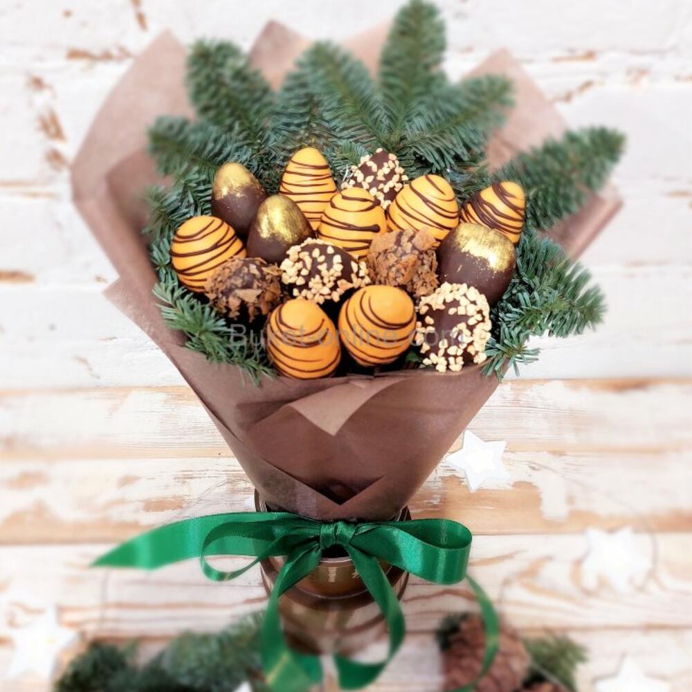 Букет из клубники в шоколаде (15 ягод), Цветы и подарки в Москве ...