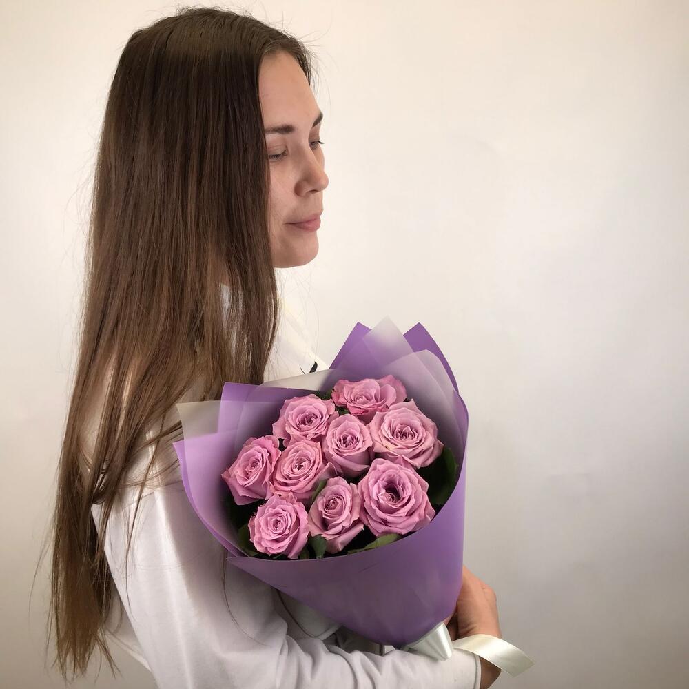 Акция❗ Букет из 9 сиреневых необыкновенных роз