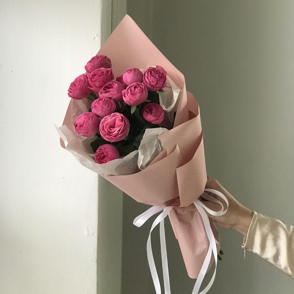 3 кустовых пионовидных розы Giselle Жизель букет 11 Buket flowers