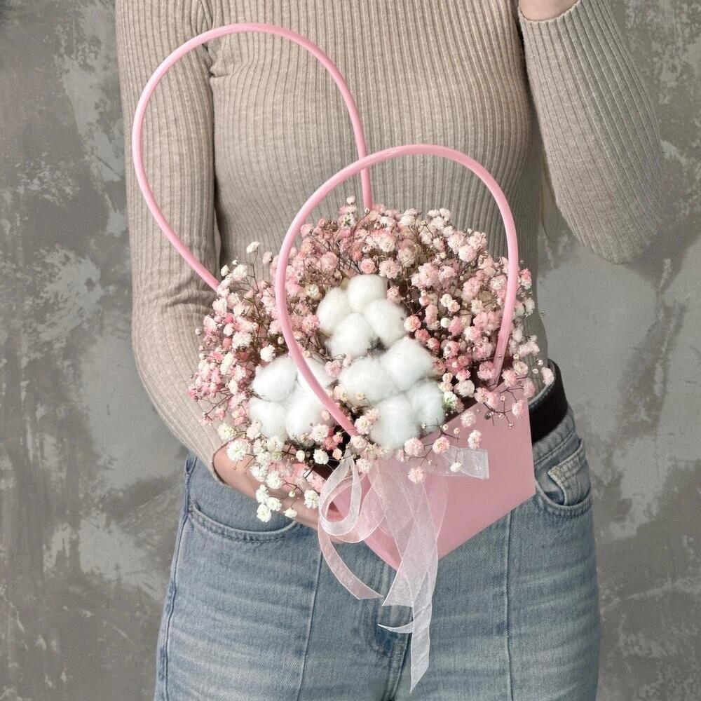 Нежная розовая сумочка гипсофила и хлопок 1 сентября🌸